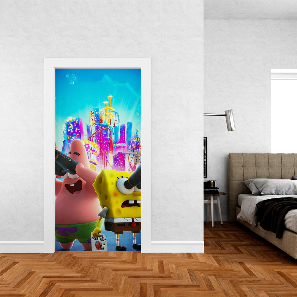 Capa De Porta Decorativa Tecido Helanca Premium 85x210 Modelo Veste Fácil Decoração Festas Bob Spnja