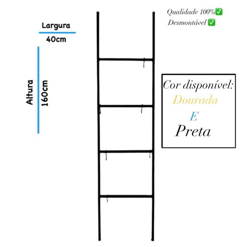 Escada Porta toalhas e acessórios decorativa em aço !
