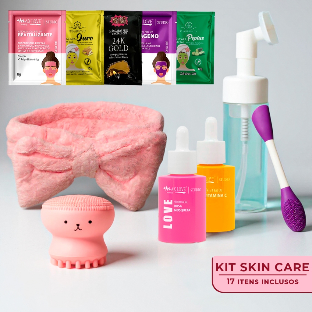 Kit Skin Care Completo 17 Itens MaxLove Acessórios Facial Cuidados com a Pele Rosto Todos os Tipos em Oferta na Shopee