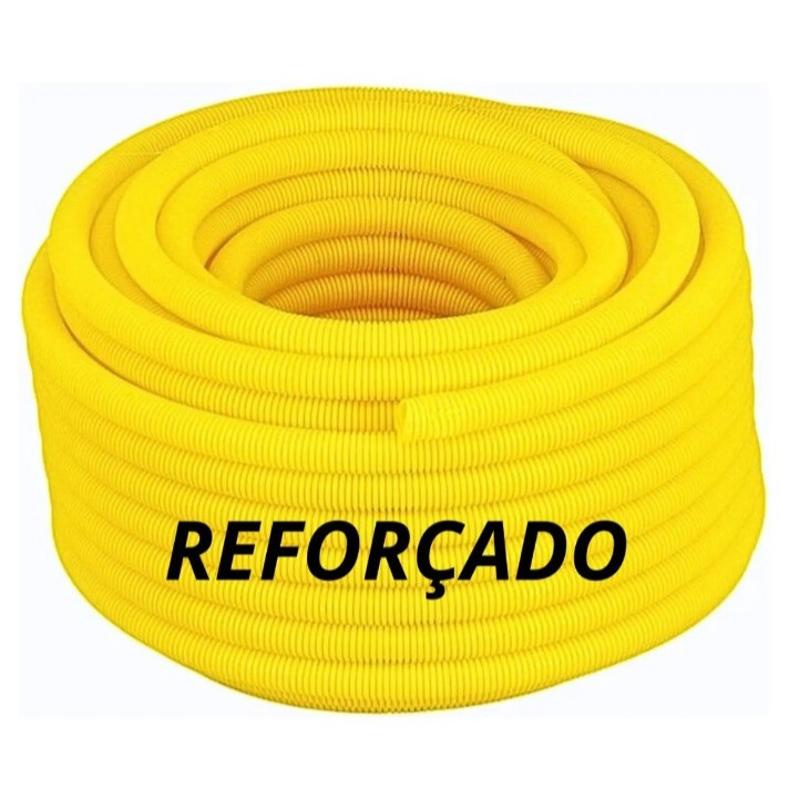 Conduíte Eletroduto 3/4 rolo com 50 Metros Amarelo Tecnoprado