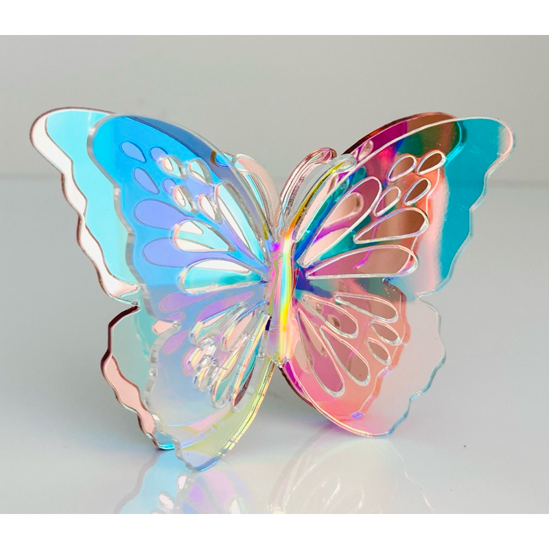 Borboleta 3D em acrílico furta cor em acrílico super luxo para decoracao parede painel porta nicho