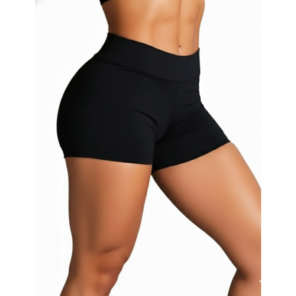 Short Suplex Academia Fitness Feminino Cós Alto Costura Reforçada Zero Transparência
