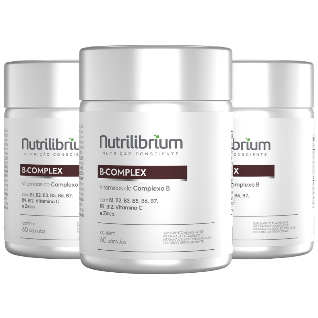 Kit 3x B-Complex Vitaminas do Complexo B Total 180 Caps Nutrilibrium em Oferta na Shopee