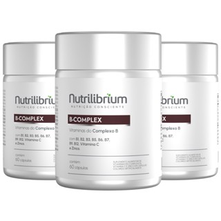 Kit 3x B-Complex Vitaminas do Complexo B Total 180 Caps Nutrilibrium em Oferta na Shopee