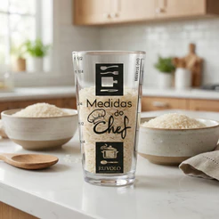 Copo Medidor Vidro 350ml Resistente Mix Medidas Receita Cozinha Chef Multiuso Ruvolo
