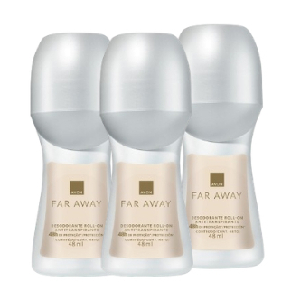 kit 3und desodorante antitranspirante rollon Far Away 48h feminino avon