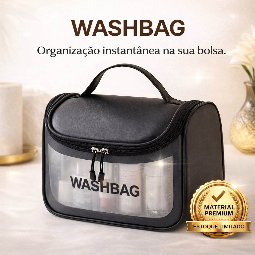 Élégance Case Necessaire Organizadora Feminina Porta Maquiagem Bolsa Transparente PVC Premium