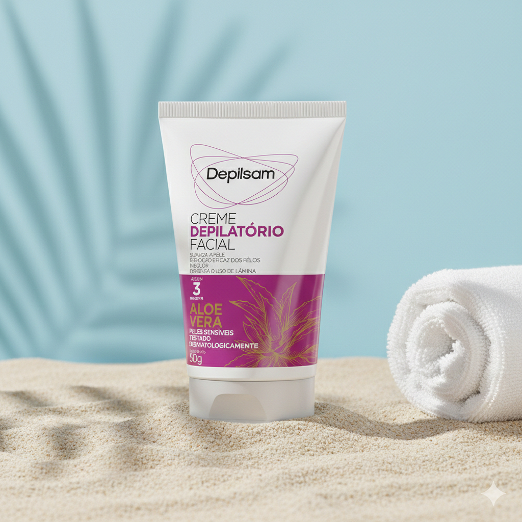 Creme Depilatório Facial Depilsam Aloe Vera 50G em Oferta na Shopee