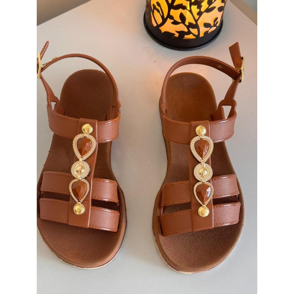 Sandália feminina conforto rasteirinha com detalhe  leve e elegante em Oferta na Shopee