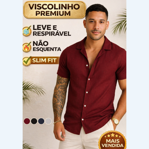 Camisa Social Masculina Manga Curta Verão – Conforto e Estilo