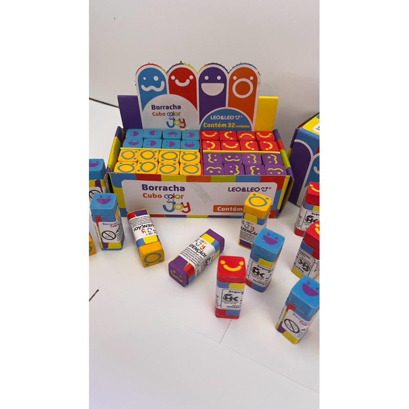 ✨ Caixa de Borracha Joy – 32 Unidades | Alta Qualidade para Escola e Escritório ✨ em Oferta na Shopee