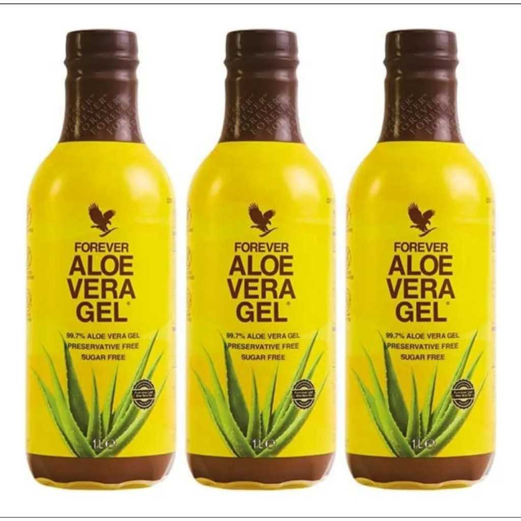 Kit 3 Suco Aloe Vera Gel para corpo Forever Living Babosa Natural Vegano Detox