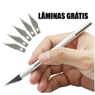 Estilete De Precisão Bisturi Profissional Alumínio 5 Laminas Varias Cores em Oferta na Shopee