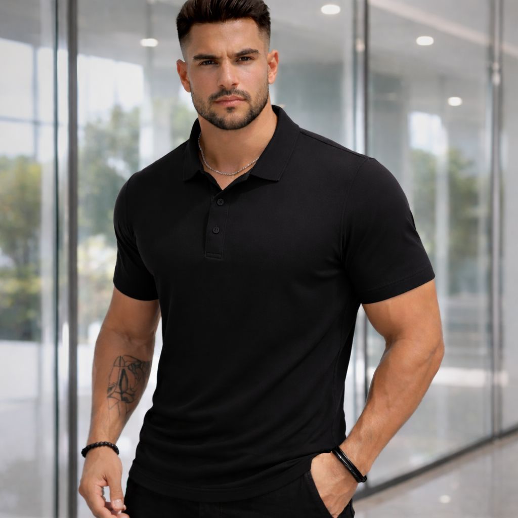 Camiseta Polo Tecnológica Leve Dry Slim Fit Masculina Casual Tecido Gelado Corte Laser em Oferta na Shopee