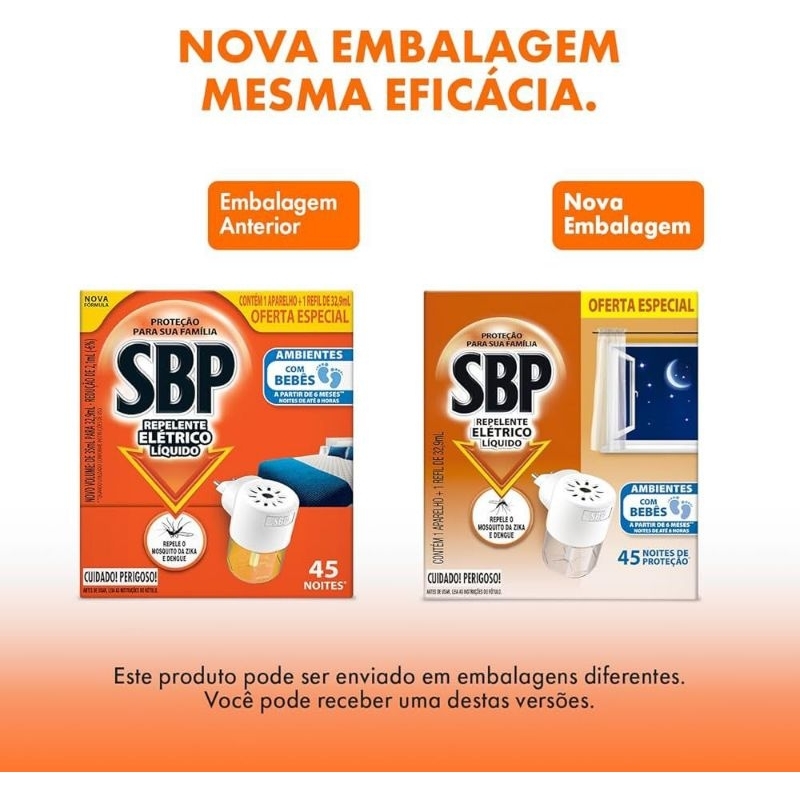 ￼Kit 2 Aparelho Elétrico + 2 Refil Repelente Líquido SBP 35ml