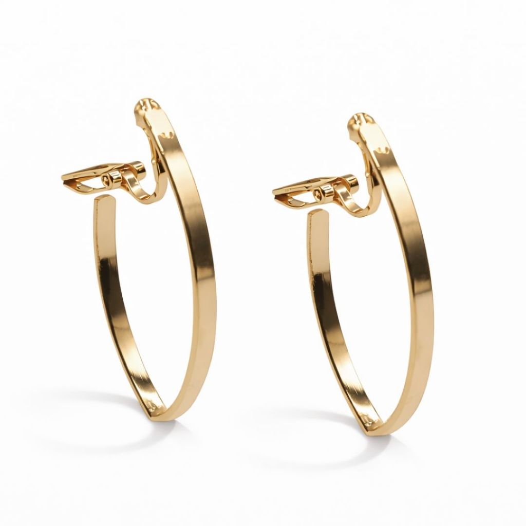 Argola de Pressão Formato Olho de Gato |  Exclusiva Orelha Sem Furo | Dourado ou Prate em Oferta na Shopee