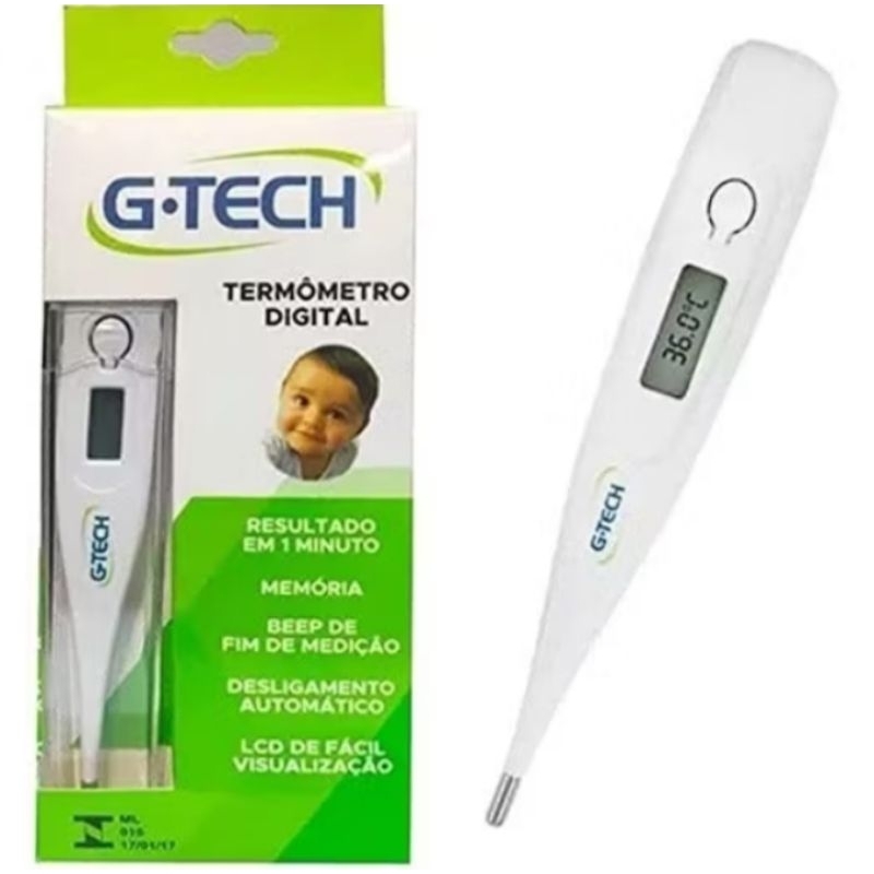 Termômetro Digital G-Tech TH1027 - Clínica Adulto e Infantil Resistente à Água e Fácil Visualização