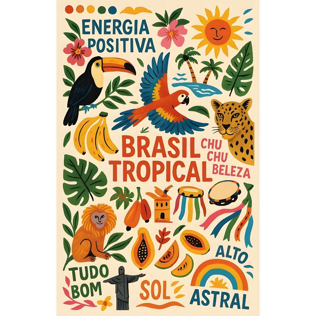 CANGA DECORATIVA PERSONALIZADA COLEÇÃO TROPICAL BRASIL
