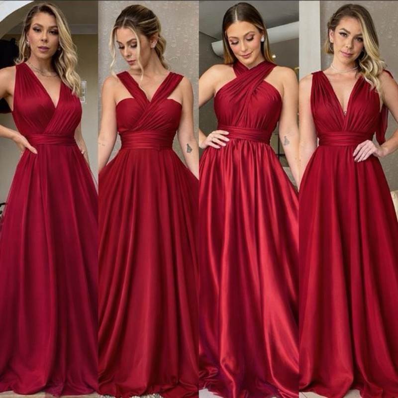 Vestido Feminino Longo De festas Madrinhas Casamento Mil e Uma formas  Multiuso Infinity Azul Bebe em Oferta na Shopee