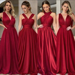 Vestido Feminino Longo De festas Madrinhas Casamento Mil e Uma formas  Multiuso Infinity Azul Bebe em Oferta na Shopee