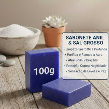 Sabonete de Anil (Wagi) 100g - Limpeza Energética - Proteção - Purificação - Descarrego — imagem 2 de 2