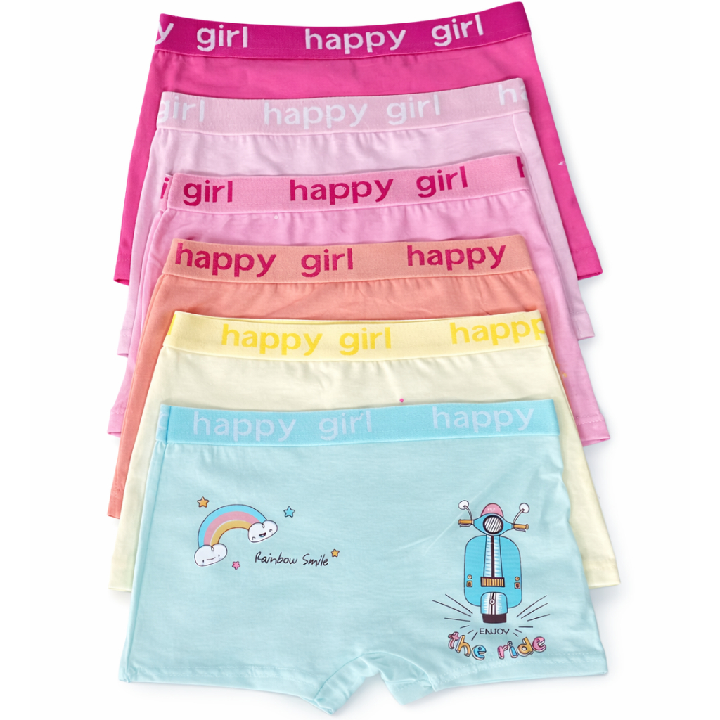 Kit Calcinhas Boxer Infantil Menina Estampadas Algodão em Oferta na Shopee
