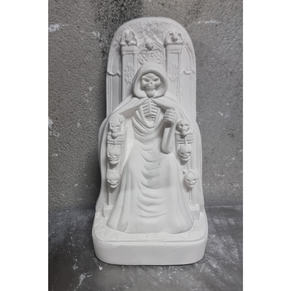 Imagem Exu Tata Caveira 23cm Gesso Cru Para Artesanato - Envio Imediato