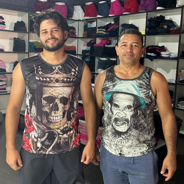 Camiseta Masculina Estampada Regata Estampada Masculina Racionais Caveiras