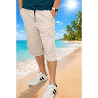 Bermuda Masculina Cargo Sarja Skate Casual Cintura de Elastico Promoção em Oferta na Shopee