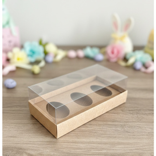 Embalagem para Ovo de Colher Triplo 50g em papel Kraft | Branco - 15,5x08x05cm - Pacote com 10 unidades em Oferta na Shopee