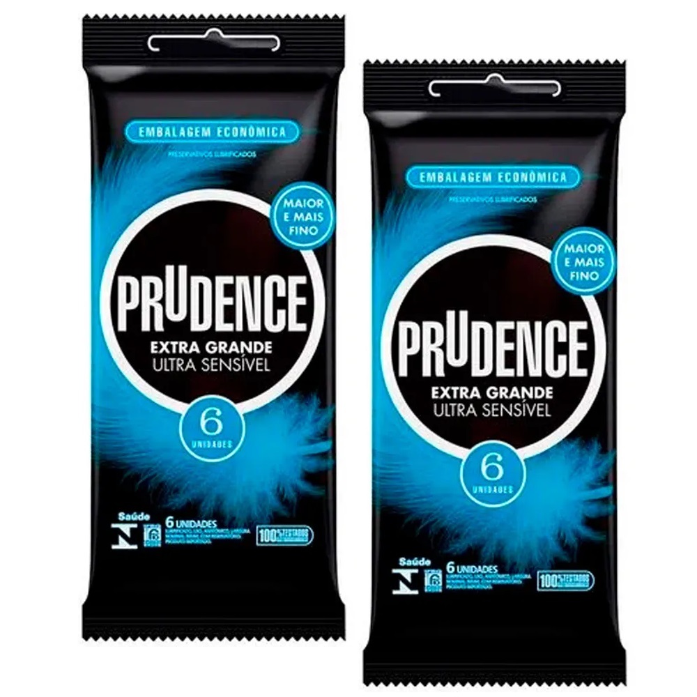 Kit 12 Preservativo Camisinha Extra Grande Ultra Sensível Prudence 56mm