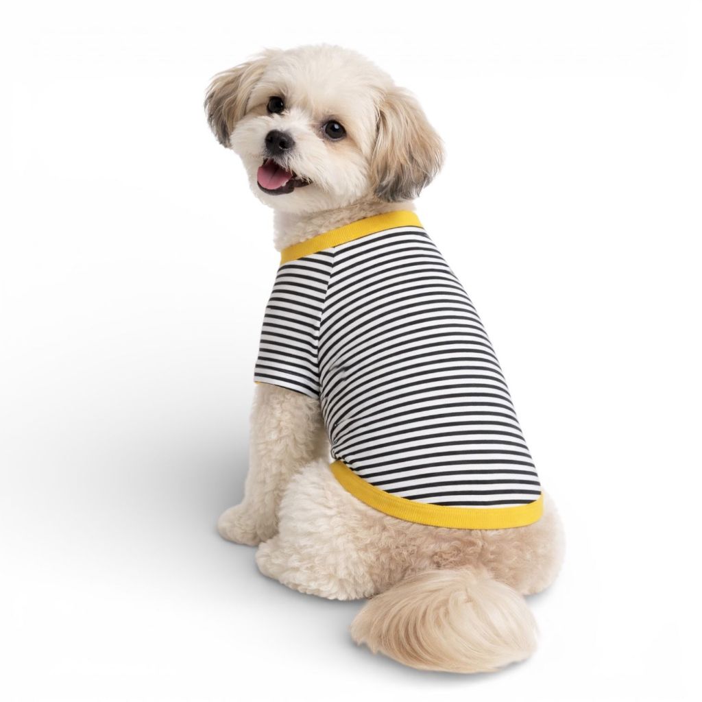 Roupa para Cachorro Listrada Premium – Camiseta Pet em Viscose com Elastano para Cães e Gatos em Oferta na Shopee