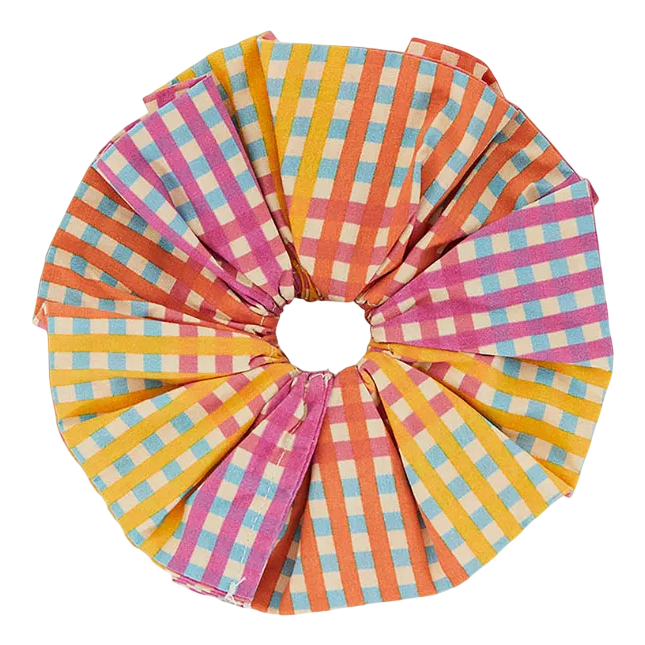 Scrunchie Manhã Summery Plaid Multicolor Farm Etc - 353974
