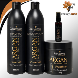 Kit Pós Progressiva Óleo De Argan Maycrene Shampoo, Condicionador, Máscara e Reparador de Pontas 60ml PRONTA ENTREGA em Oferta na Shopee