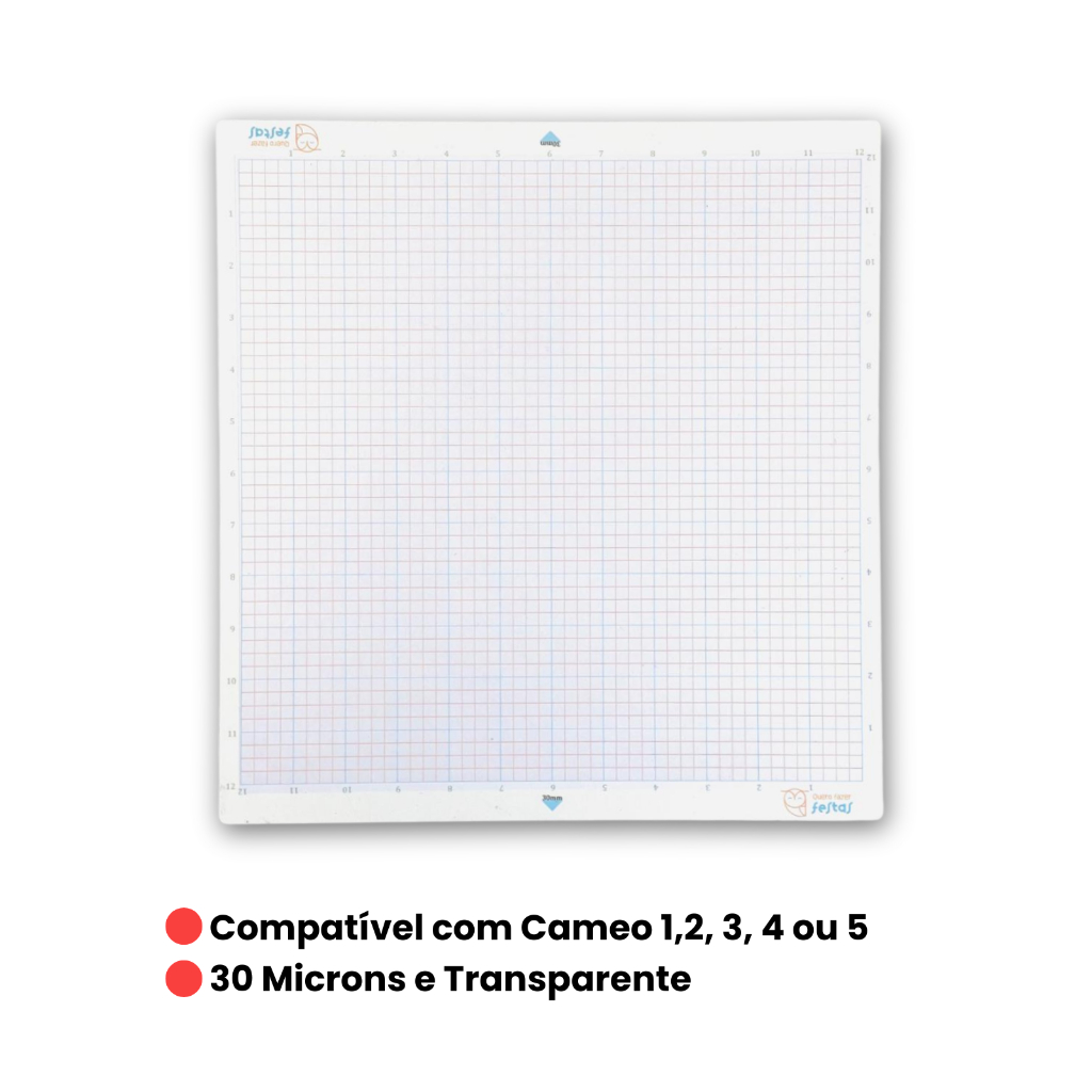 Kit 3 Bases de Corte Silhouette Cameo 30x30 Quero Fazer Festas (COM COLA)