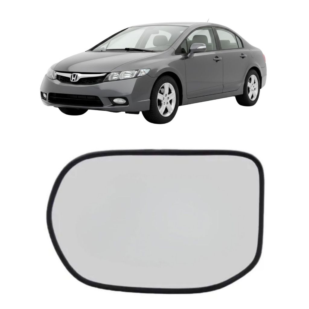 Lente Retrovisor Convexo Honda Civic 2006 a 2011 Sem Base