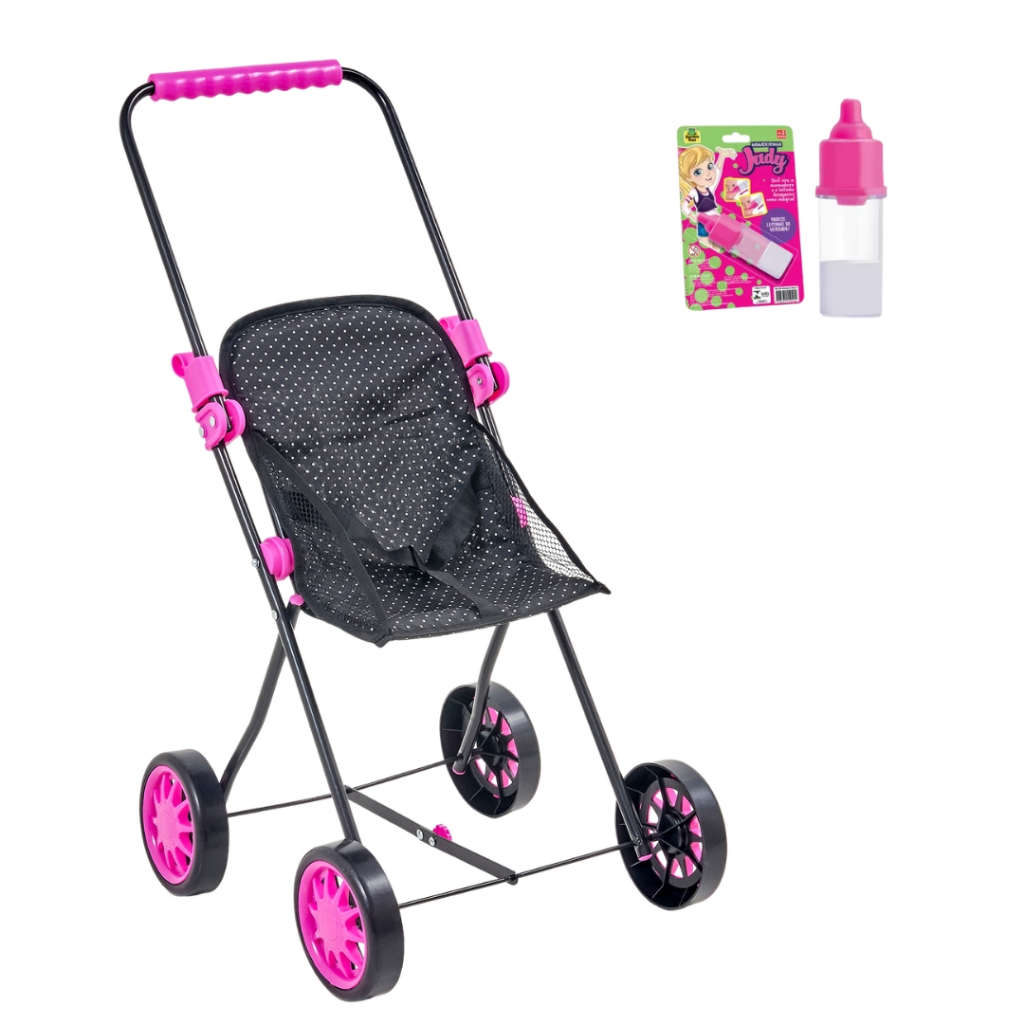 Carrinho de Boneca Sag Toys Baby Sag Simples Mamadeira Magica Menina Menino Brincar
