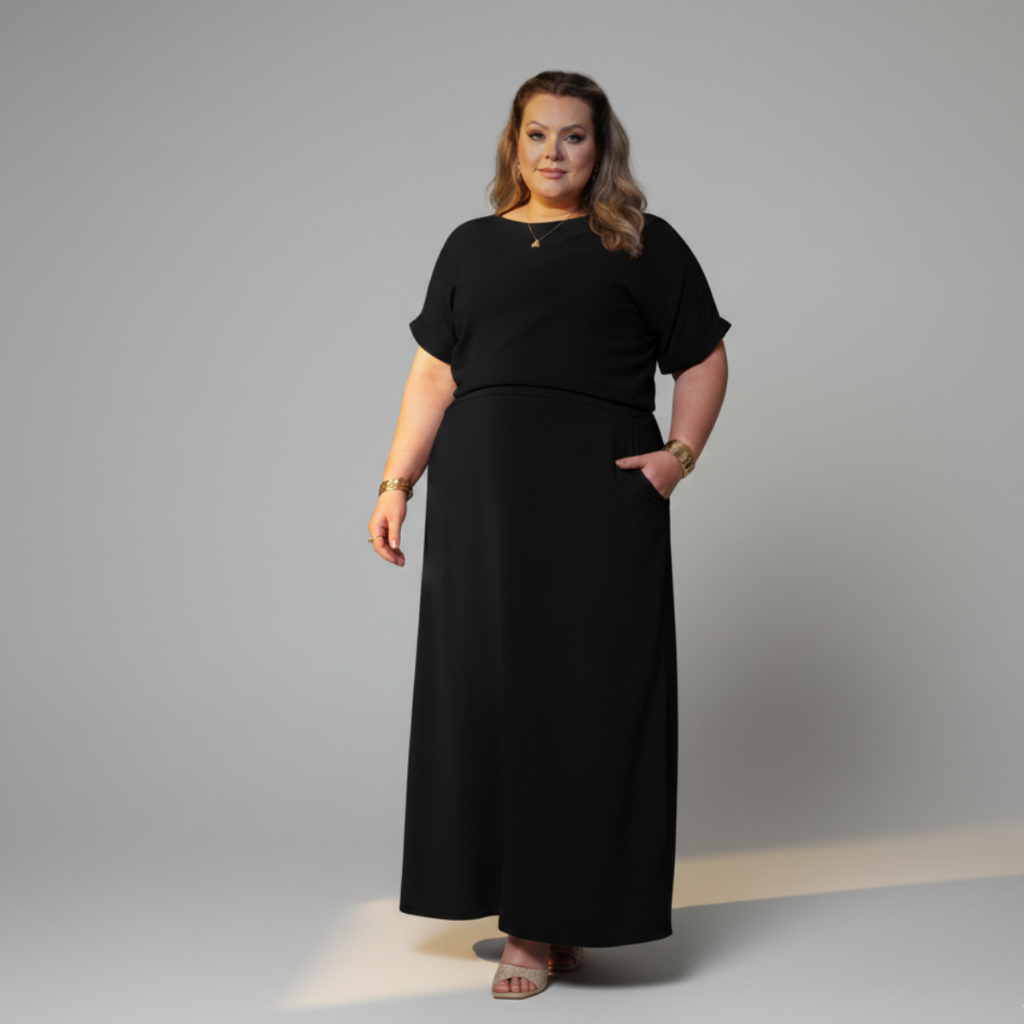 Conjunto Social Plus Saia Longa Blusa Elegante Evangélica em Oferta na Shopee