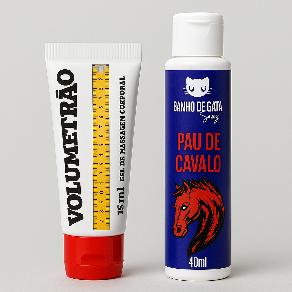 Kit Durão Gel Pau de Cavalo 40Ml + Gel Volumetrão Excitante EFEITO Retardante incha