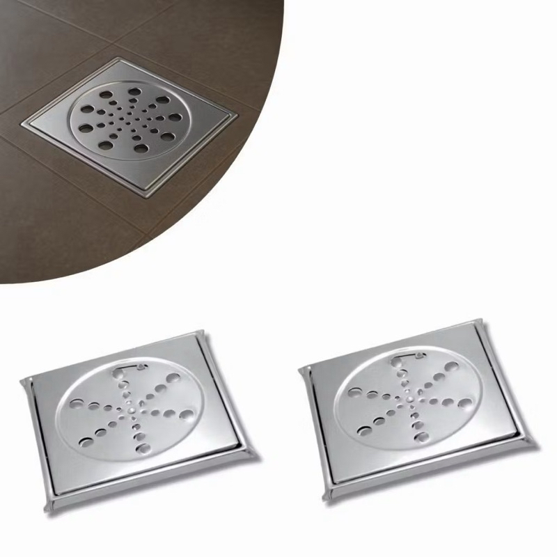 Combo 2 Ralo Grelha 10x10 Inox Quadrado Banheiro Cozinha Área Externa Anti Ferrugem