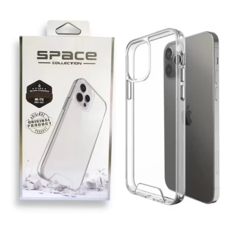 Capa iPhone 11 12 13 14 15 16 17 Pro Max Transparente Anti Impacto Space Collection Premium