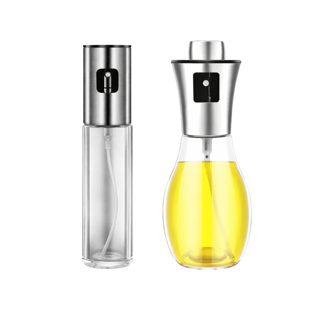 Galheteiro De Vidro e Aço Inoxidavel Com Bico Spray 100ml Ou Spray Bottle 200ML Òleo Cozinha Cuidado
