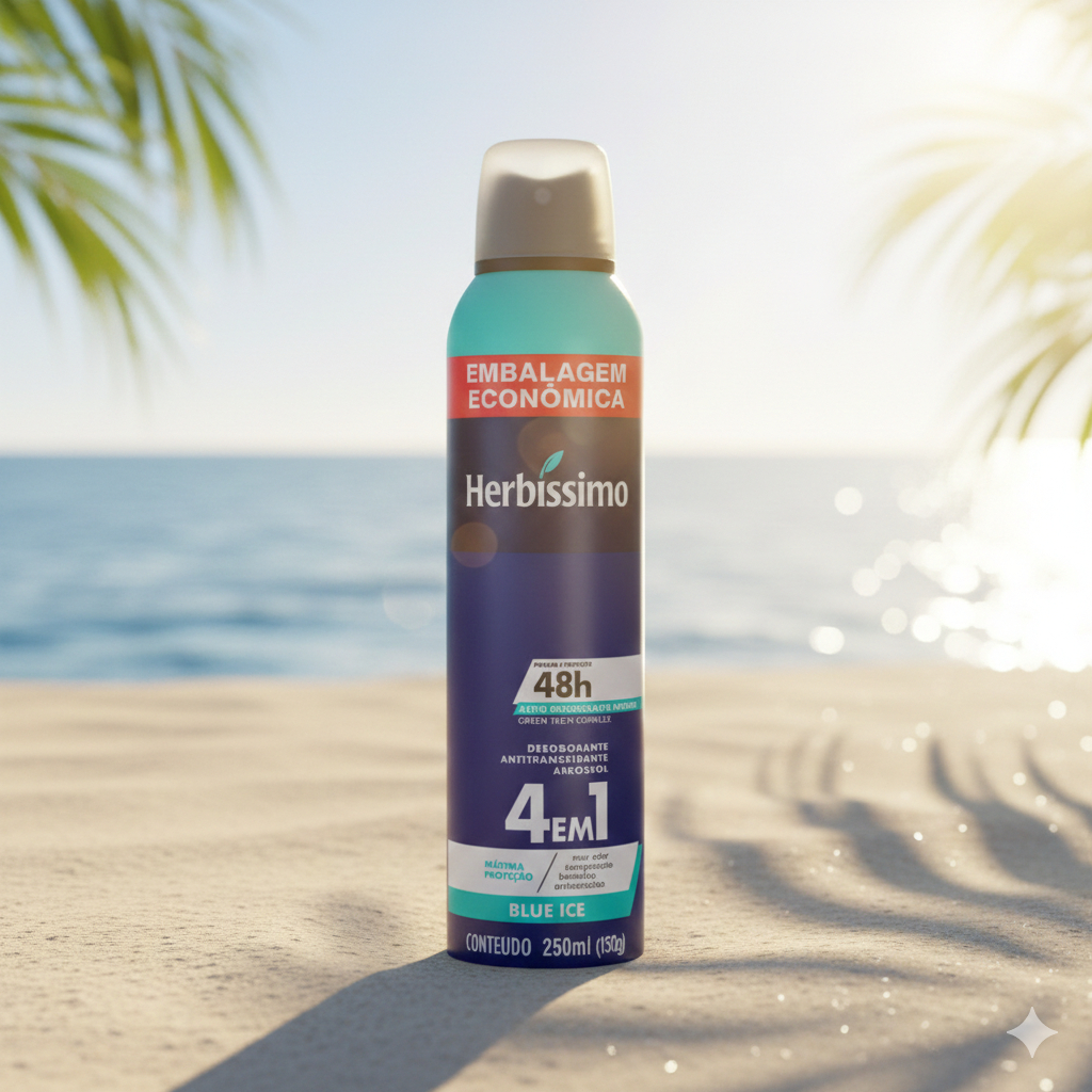 Desodorante Aerosol Antitranspirante Herbíssimo Blue Ice 250Ml | Embalagem Econômica em Oferta na Shopee