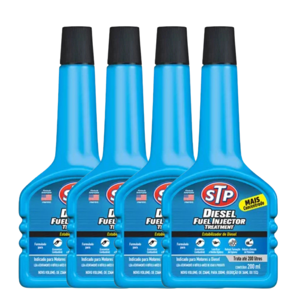 Kit 4 STP Aditivo Fuel Injector Treatment Motor a Diesel Limpeza de Bicos Injetores Economia