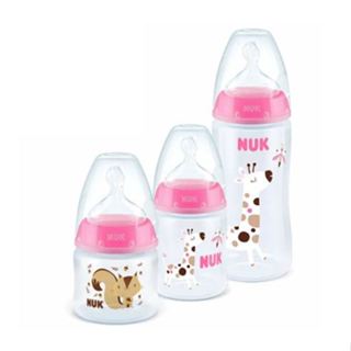 Kit 3 Mamadeiras Starter Rosa 90/150/300ml First Choice Nuk em Oferta na Shopee