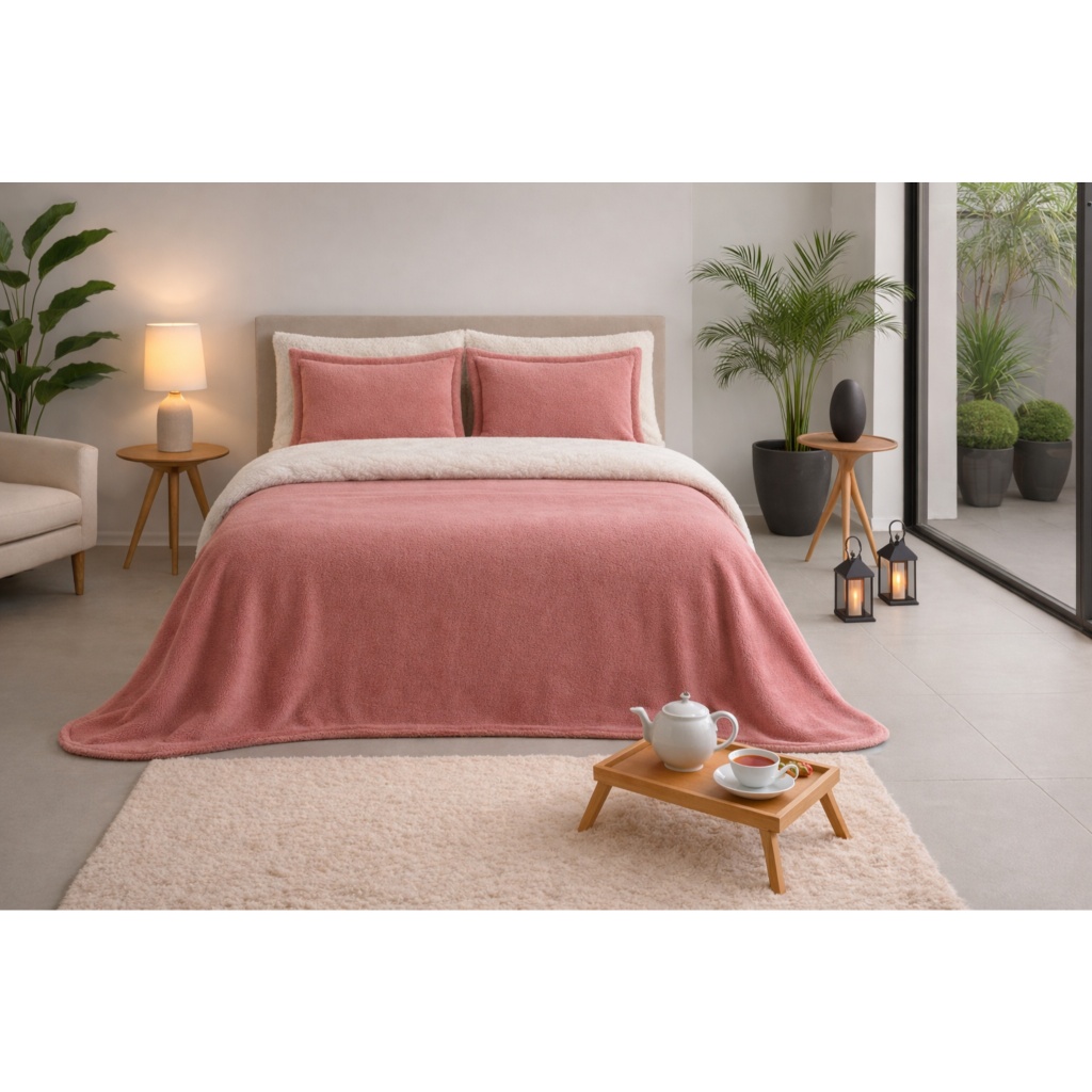 Cobertor Coberdrom Casadinho Queen Manta Soft e Sherpa