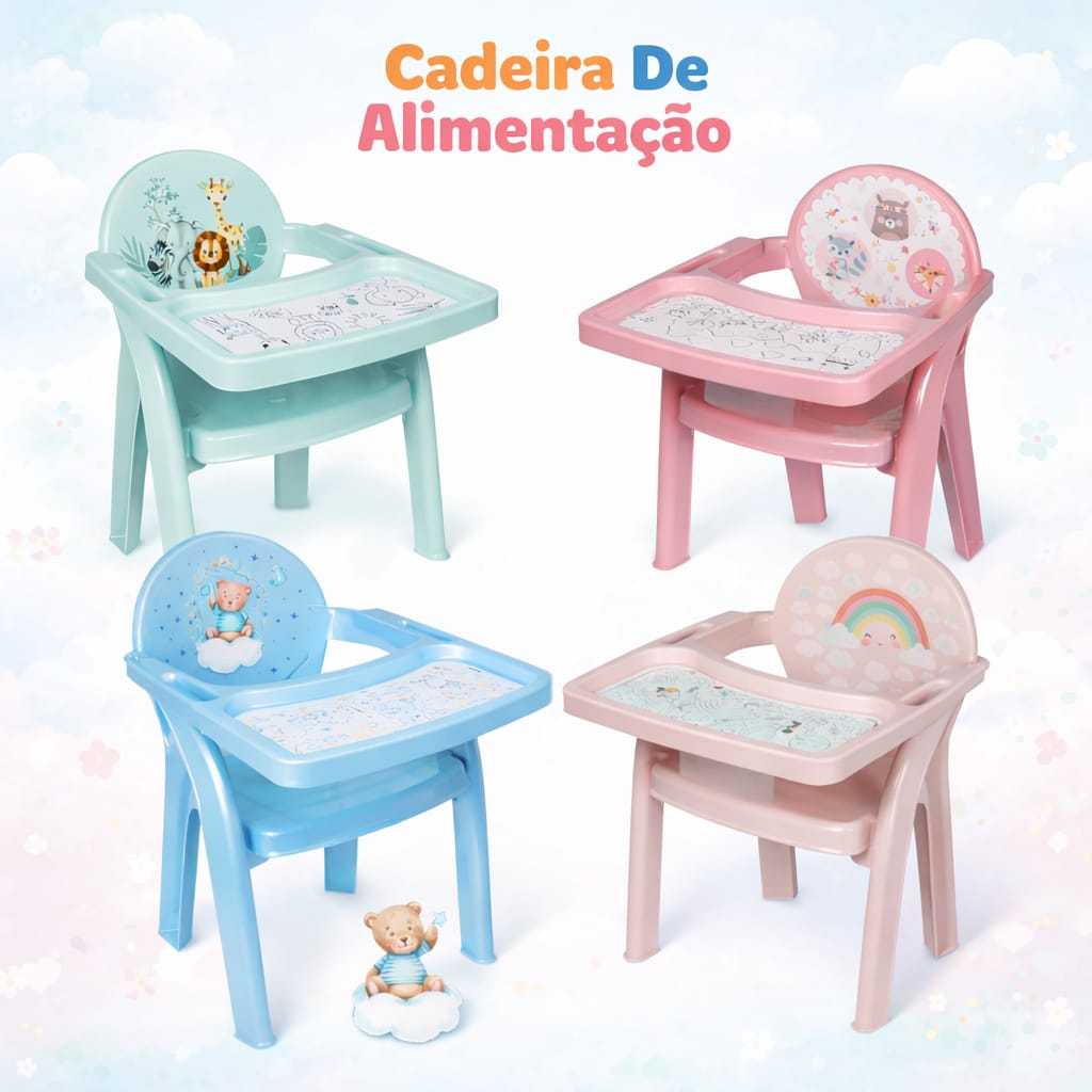 Cadeira De Alimentação Portátil Com Bandeja Para Colorir Infantil Plasutil Poltrona Para Refeições Cadeira De Alimentação Portátil Com Bandeja Para Colorir Infantil Plasutil Poltrona Para Refeições