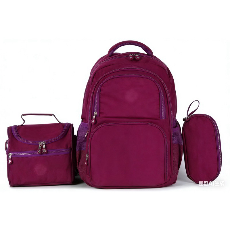 Kit Mochila Lancheira Estojo Feminina Menina Infantil Juvenil Escolar Grande Bolsa Térmica 3 peças tactel