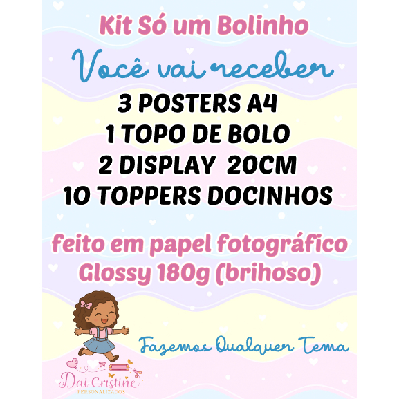 kit Mesvesario Personalizado Só um Bolinho Mêsvesario para Festa  infantil Avatar World