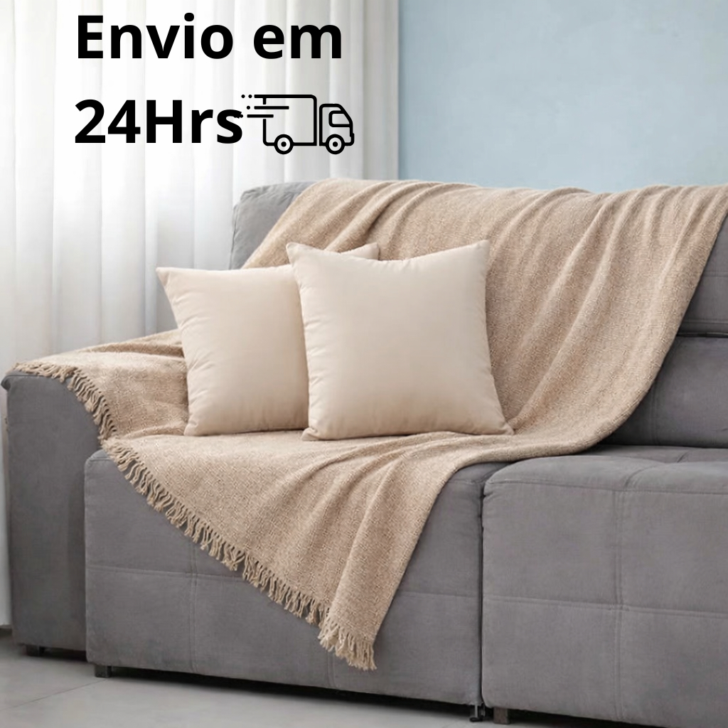 Manta para Sofá 2.10mx1.20m 100% Algodão  | Sofá 2 e 3 Lugares | Tipo Capa Para Sofá Protetora